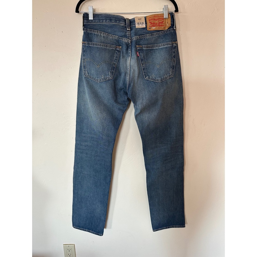 Levis 501 150th Anniversary Mens Straight Leg Distressed Jeans Blue 29x34 NEW - Picture 2 of 16